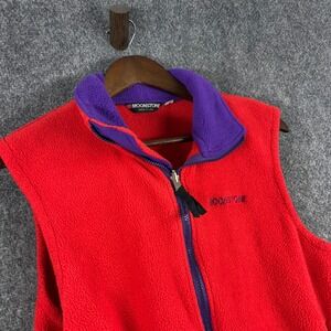 Moonstone Fleece Vest Womens M Red Purple Sleeveless Made in USA Outdoors